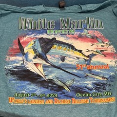 White Marlin Open Blue T-Shirt 2024 Size Medium NWT