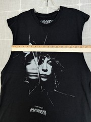 Lady Gaga Mayhem Shirt Mens Large Black Shattered Photo Cut Sleeves Distressed