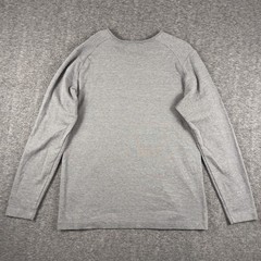 Wings+horns Crewneck Shirt Mens Large Gray Rayon Blend Long Sleeve