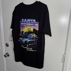 Ford Road Trip T-Shirt Mens XL Black Retro Santa Monica Mustang Fever Graphic