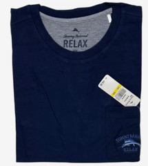 $48 TOMMY BAHAMA Embroidered Logo NAVY Relaxed Fit Short Sleeve Pocket T-shirt