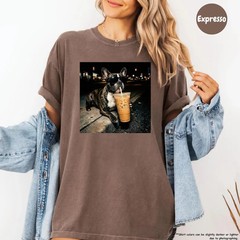 Custom Dog Iced Coffee Comfort Tee Personalized Pet Drink Lover Gift