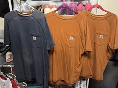 Lot of 10 Carhartt Shirts Relaxed Fit Force Pocket Workwear Mens Size Large