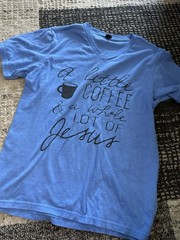 Canvas Men’s Graphic Print Crew Neck T-Shirts, Gray Blue, Short Sleeve (3)