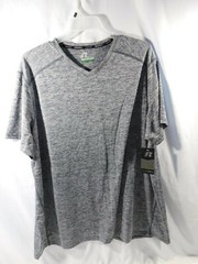 Russell Men’s 3XL Two-Tone Gray Textured Pattern Silky Short Sleeve Tee