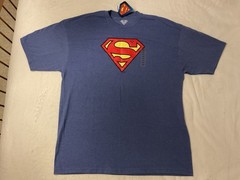 DC Comics Superman Mens 3XL Logo Graphic TShirt Tee Short Sleeve Blue Clark Kent