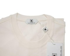 Kired by Kiton Ivory White Supima Crepe Cotton Short Sleeve T-Shirt L (52 IT)
