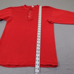 Vintage Henley Shirt Mens Medium Red Long Sleeve 100% Cotton Knit Pullover Sears