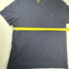 Polo Ralph Lauren Mens V-Neck T-Shirt Size M Navy Blue Cotton Classic Preppy Tee