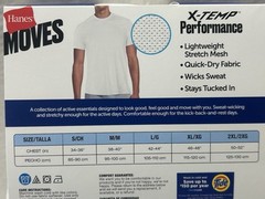 NEW Hanes Moves 3-PACK T-shirt Tee X-Temp Breathable Mesh Sz 46-48 XL (HB-9)