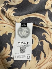 Versace Informal Shirt Twill Poly Baroque Black And Gold 50IT(US L)$1750 Retail
