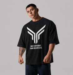 Men Running Sports Cotton T-shirt Gym Fitness Bodybuilding Loose Printed Shirt