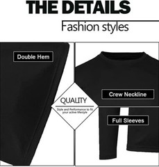 Mens Long Sleeve Crew Neck Performance Tees Layer Lounge Gym Work Casual NEW