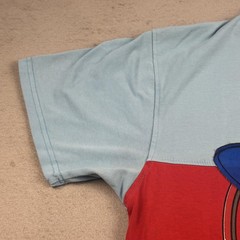 Bleecker & Mercer Shirt Mens Large Blue Red Graphic Boxer Chenille Patch Tee
