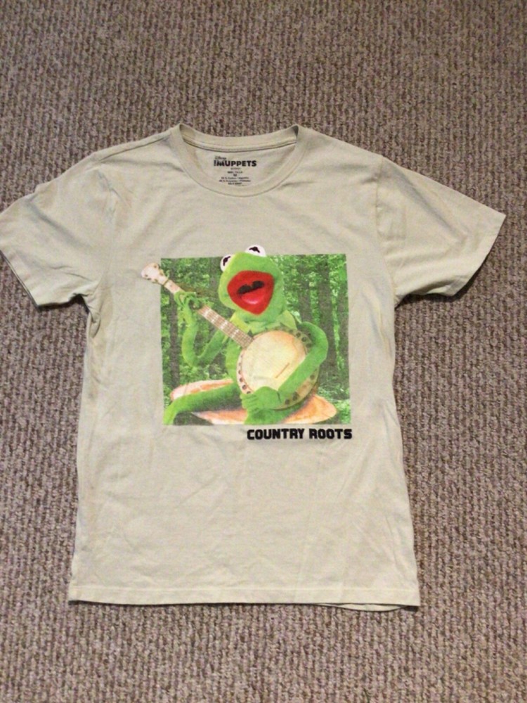 The Muppets Kermit the Frog Country Roots Banjo Graphic T Shirt Size Med