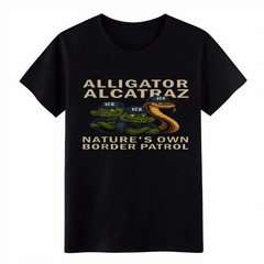 Unisex USA Alligator Alcatraz BP ICE&NP Graphic T-shirt-American Vintage Tee