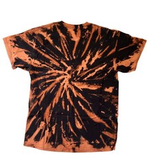 Hand Dyed Reverse Tie Dye T-Shirt Brown Black Unisex Adult Large