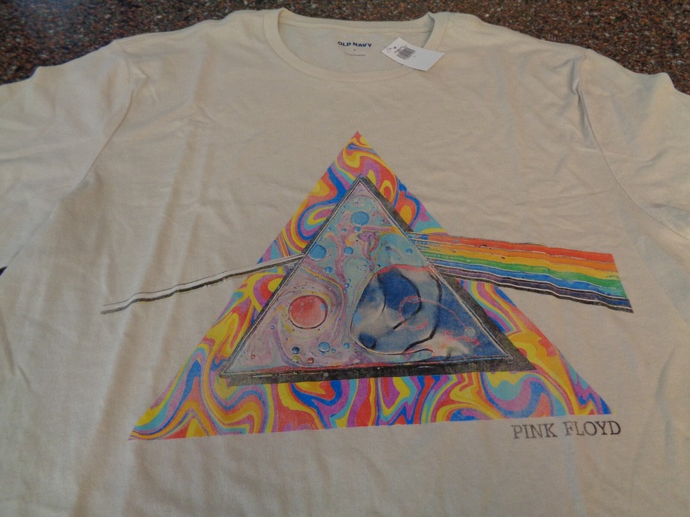 Pink Floyd Dark Side of the Moon Adult Large T-Shirt Tan / Beige SS NWT Tee