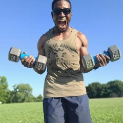 NextLevel 6233 Tanktop VictoryMade Army Green Graphic Tee