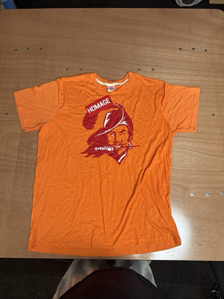 Homage Mens Size XXL Tampa Bay Buccaneers Shirt Creamsicle Orange Retro NFL