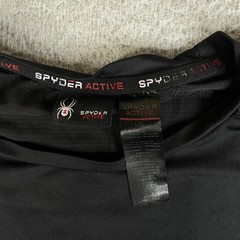 Spyder Active T-Shirt Men Large Black Short Sleeve Crew Neck Performance Stretch