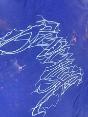 Revenge Lightning Graphic T-shirt Men XL Blue Short Sleeve