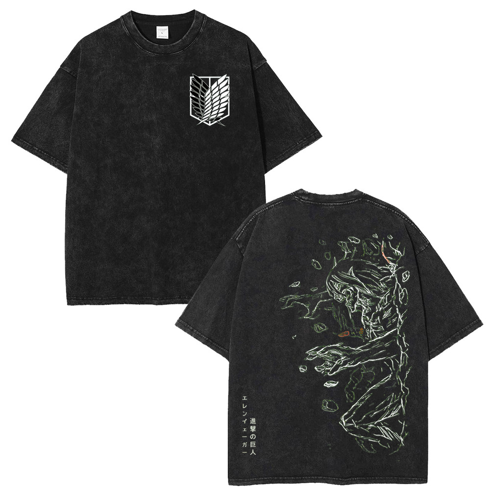 Attack On Titan Anime T-Shirt Eren Yeager Scout Regiment Graphic Shirt