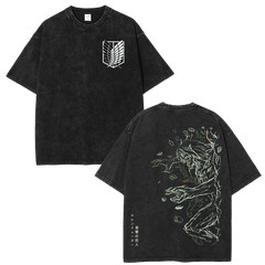 Attack On Titan Anime T-Shirt Eren Yeager Scout Regiment Graphic Shirt