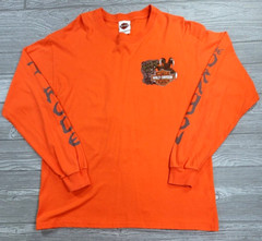 Harley Davidson I RODE THE DRAGON L Smoky Mtn Long Sleeve T Orange Rare 07 US129