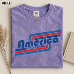 Patriotic 250 Years USA T-Shirt Vintage American Flag Independence Day Tee