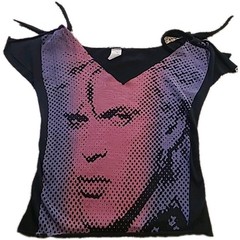 90s Y2K Glamhead Raw Tie Baby-Tshirt Billy Idol Size L Fits Like S/M FREE SHIP