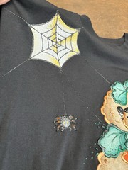 Vtg Hanes Halloween Teddy Bear Pumpkin Tee shirt Single Stitch Puff Print L USA