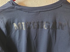 Michigan Wolverines Shirt Mens Large Blue Jordan Dri-FIT Long Sleeve Length +2