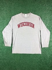 Vintage Wisconsin Long Sleeve Crew Gray long sleeve Men’s L