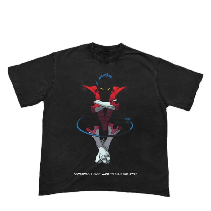 Nightcrawler Xmen Comic Graphic T-Shirt Men Black Streetwear Tee Unisex