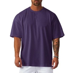 Mens Oversized T Shirt Breathable Mesh Gym Fitness Quick Dry Loose Top UK