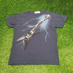 Electric Guitar Lightning Shirt M/L 21×27 Navy-Blue