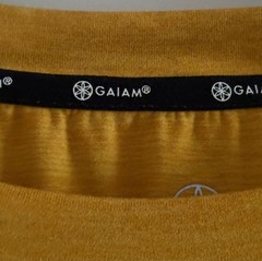 Gaiam Golden Yellow Crew Neck S/S T-Shirt Top Mens Large Athletic Casual Wear