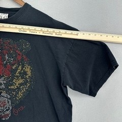 Y2K All Gravity AG The Natural Force The Chosen One Black Rhinestone Tiger Tee L