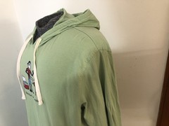 Life is Good Mens XL Longsleeved Hooded Tee Shirt Chillin Grillin Green Pouch