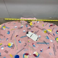NWT 90s Inspired Button Up Drill Clothing Co Unisex T Shirt Pink 90% Polyester M