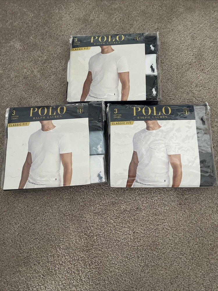 Lot Of Men’s POLO Ralph Lauren 3-Pack Mens mix-Color Classic Fit Neck T-Shirt