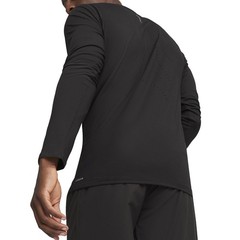 PUMA Run Cloudspun Crew Neck Long Sleeve Athletic T-Shirt Mens Black Casual Tops