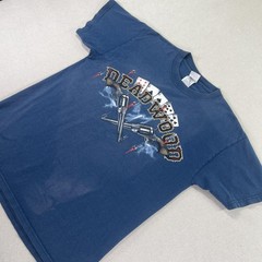 Deadwood Shirt Mens M Blue Delta Wild Bill Rides Again Biker Gambling Tee