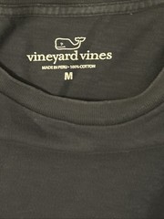 Vineyard Vines Long Sleeve T Shirt Navy Blue Pink Whale Logo Pocket Men’s Medium