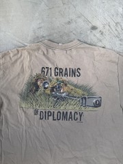 Vintage Brown Iraq Sniper T-Shirt Size Large 7.62 Design Guns