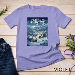 Christmas Church in the Mountains A Peaceful Scene #4 Funny Unisex T-shirt