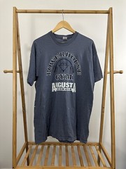VTG Powerhouse Gym Augusta Worn Thrashed Workout Lift Power Faded T-Shirt 2XL