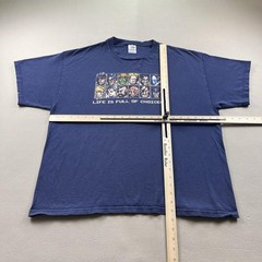 Vintage Street Fighter T-Shirt Mens XL Blue Capcom Pixel Life Full Choices y2k