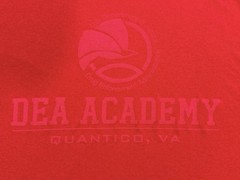 “DEA ACADEMY” Red Dri-Fit Style Athletic T Shirt – Size L – by MV Sport – NWT!
